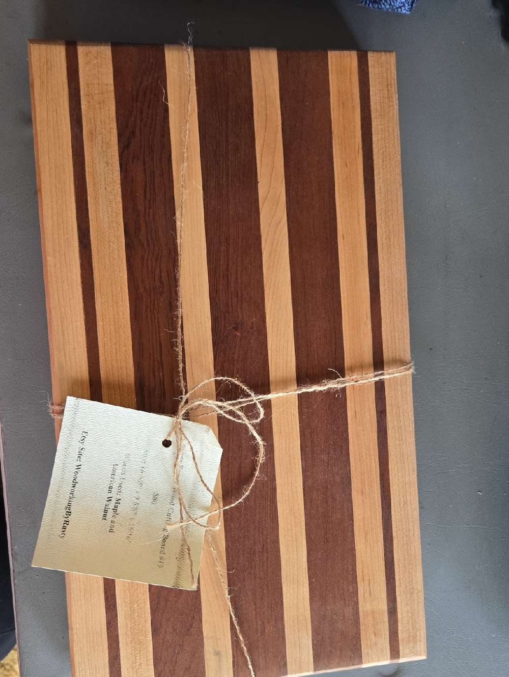 Striped Wood Serving/Chopping Board - Two-Tone Walnut and Maple